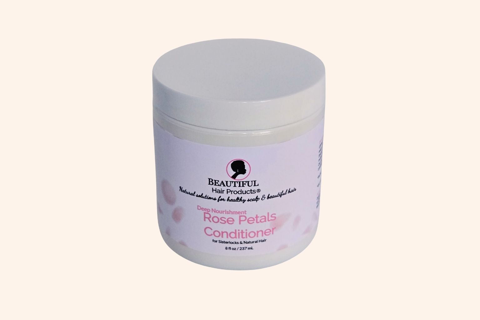 Rose Petals Deep Conditioner 8oz jar with pink and cream label for intensive medium porosity hair treatment