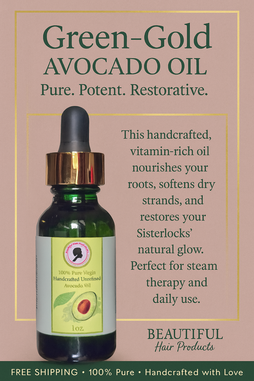 Avocado oil for Sisterlocks growth and scalp health