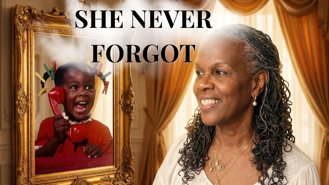 black woman mid-age looking back on her childhood  memories  about hair wounds