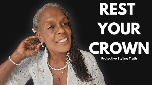 Mature Black woman with Sisterlocks wearing a gentle low-tension style, representing protective styling without breakage or dryness.