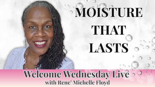 Mid-age Black woman with Sisterlocks learning how to moisturize low porosity hair using the Beautiful Hair Products moisture layering method.