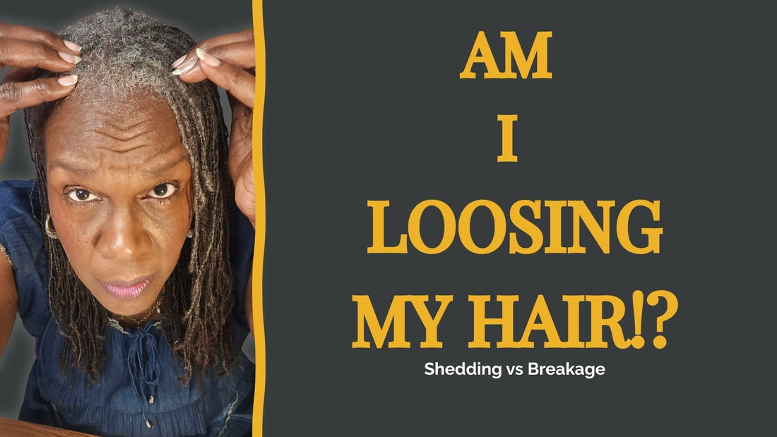 Mid-age Black woman with Sisterlocks in natural light, representing healthy hair and scalp care