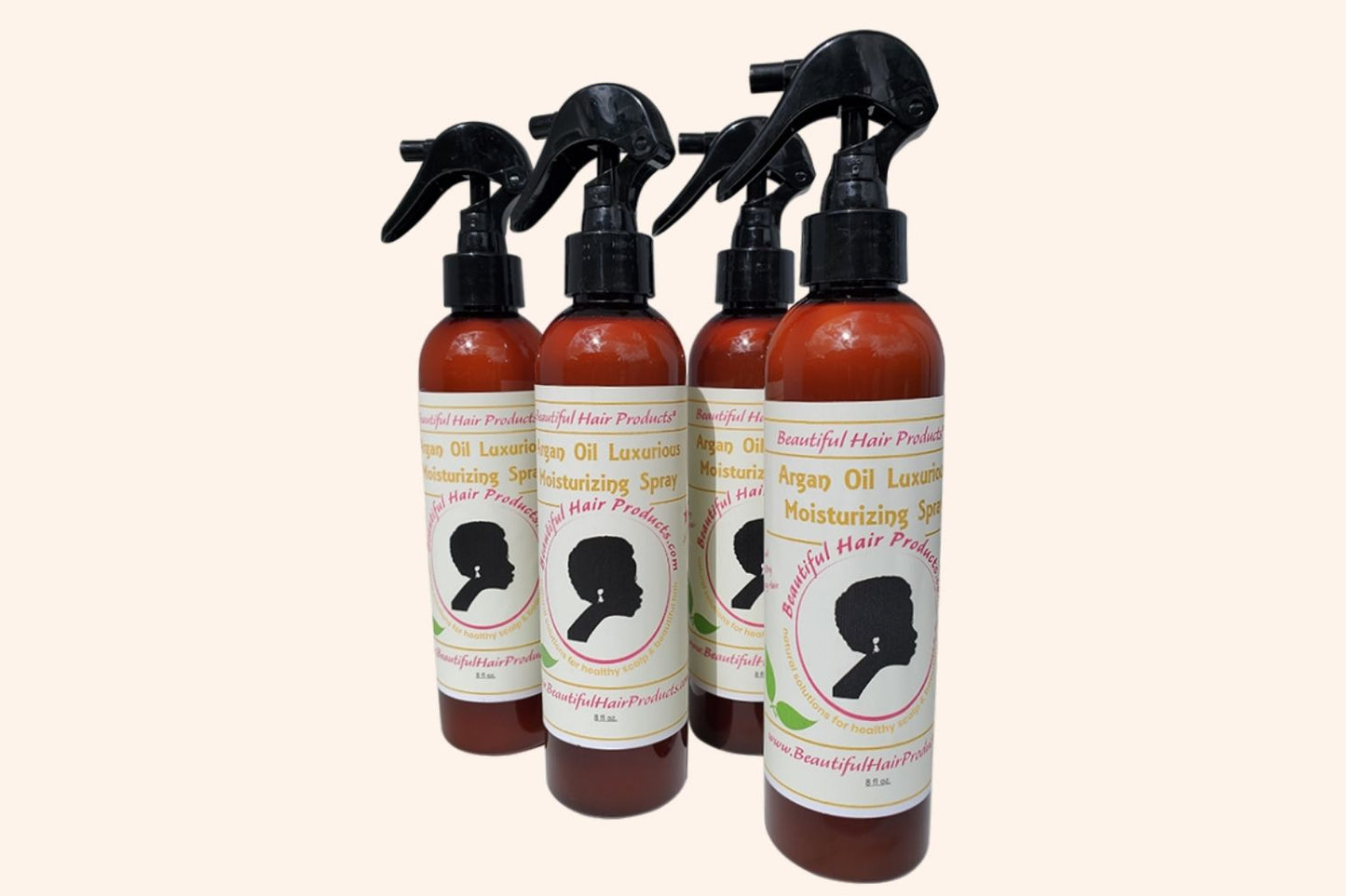 4 bottles of Argan Moisture Protect Shampoo 8oz bottle sulfate-free with gold and cream label for medium porosity hair protection