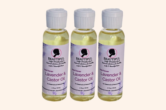 Three bottles of Lavender and Castor Oil for high porosity Sisterlocks and natural hair