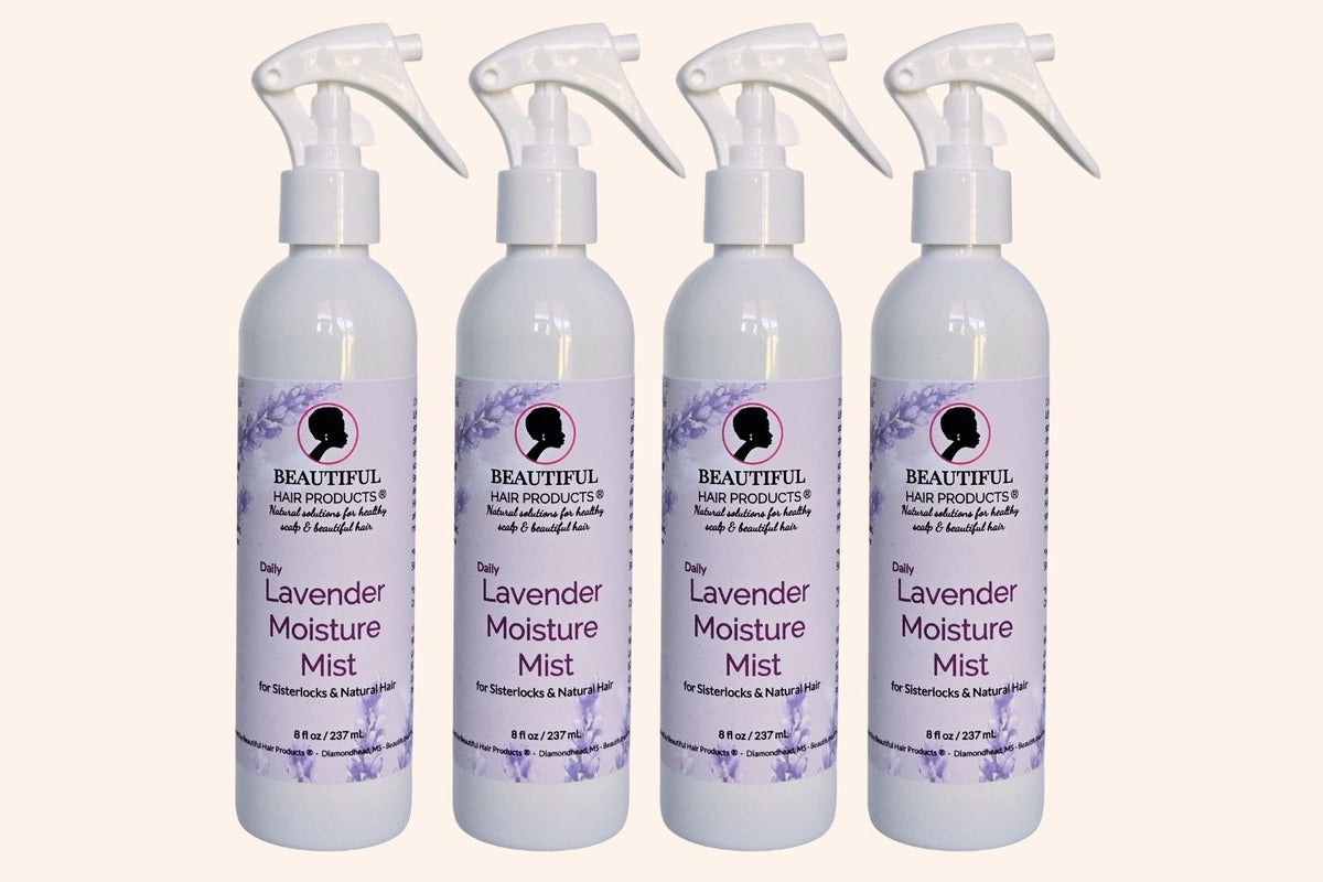 Four bottles of Lavender moisturizing spray for Sisterlocks and high porosity hair