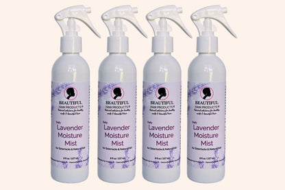 Four bottles of Lavender moisturizing spray for Sisterlocks and high porosity hair