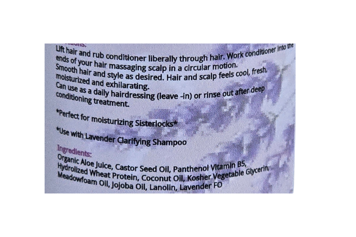 Lavender Deep Conditioning Whip directions and ingredients for Sisterlocks and high porosity hair