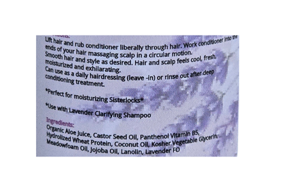 Lavender Deep Conditioning Whip directions and ingredients for Sisterlocks and high porosity hair