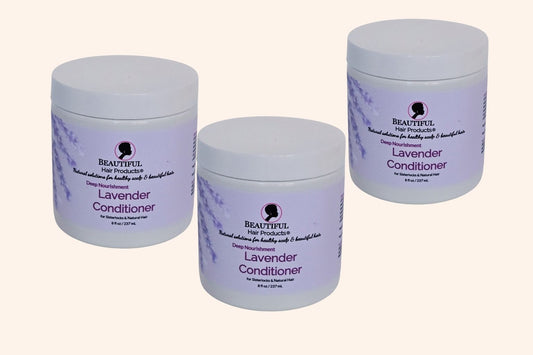 Three jars of Lavender Deep Conditioning Whip for high porosity Sisterlocks