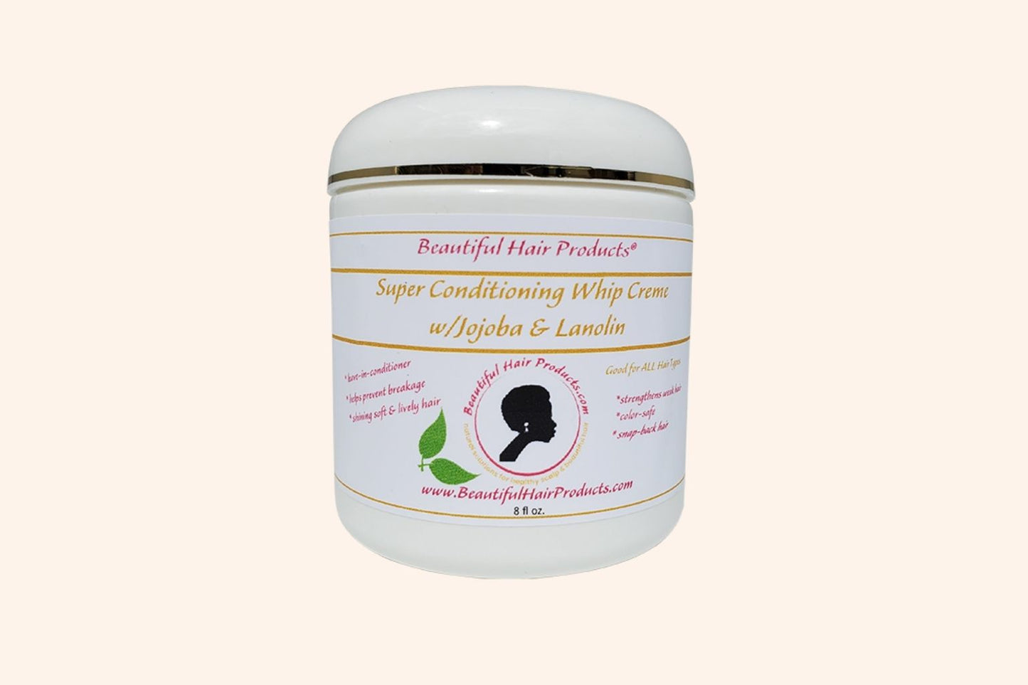 Lavender Deep Conditioning Whip jar, 8oz with purple and cream label featuring jojoba and lanolin for high porosity conditioning