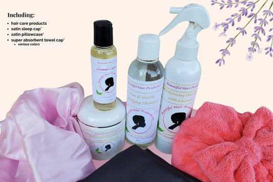 Lavender Luxe Daily Moisture Essentials Kit with multiple lavender products for premium Sisterlocks therapeutic care