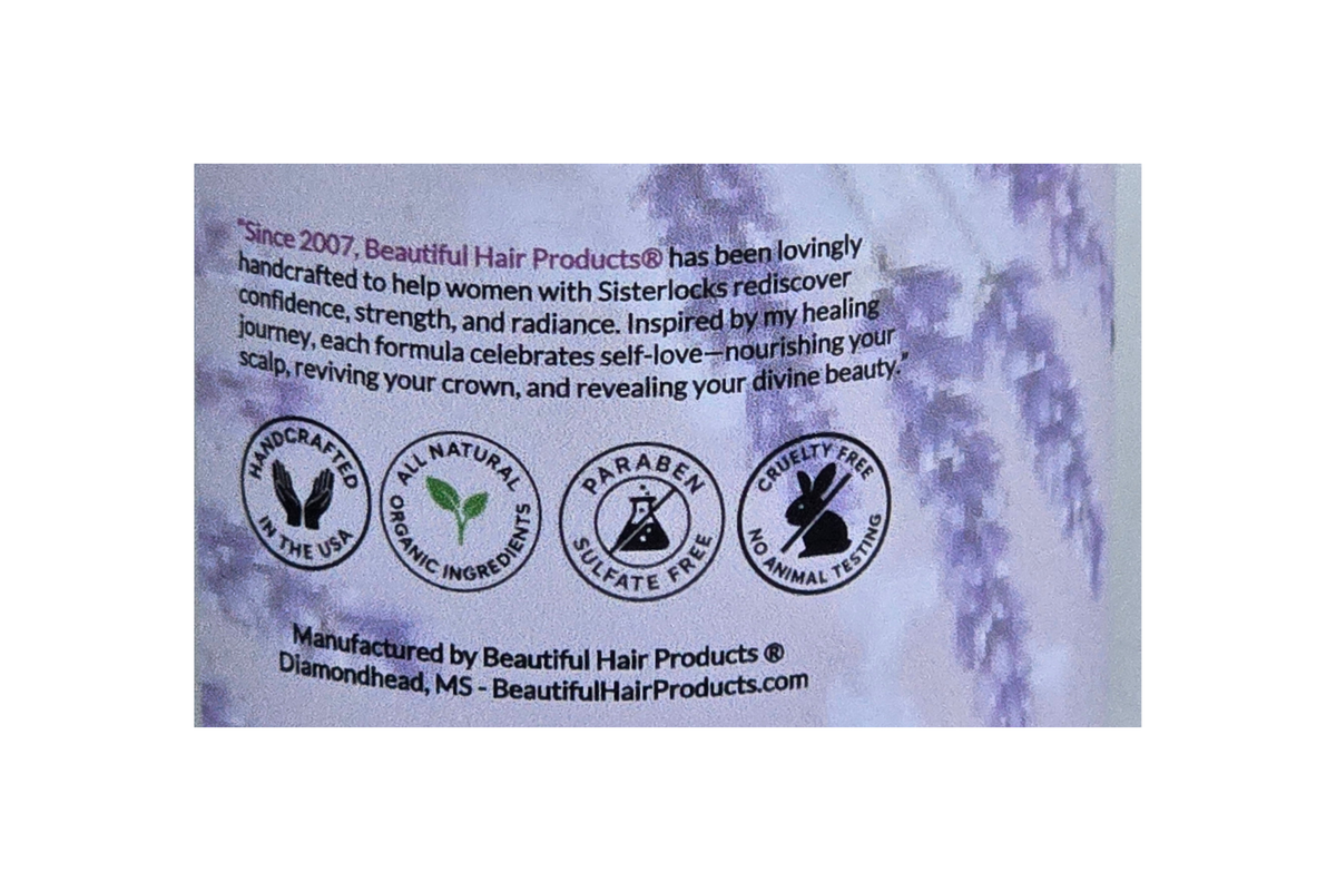 Beautiful Hair Products Lavender Deep Conditioning Whip brand story and Sisterlocks hair care information