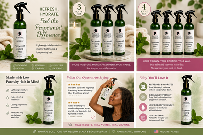 Peppermint Daily Cooling Moisture Mist for Sisterlocks & Low Porosity Hair