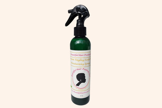 Peppermint Daily Cooling Mist 8oz bottle with green and cream label for Sisterlocks and natural hair moisturizing
