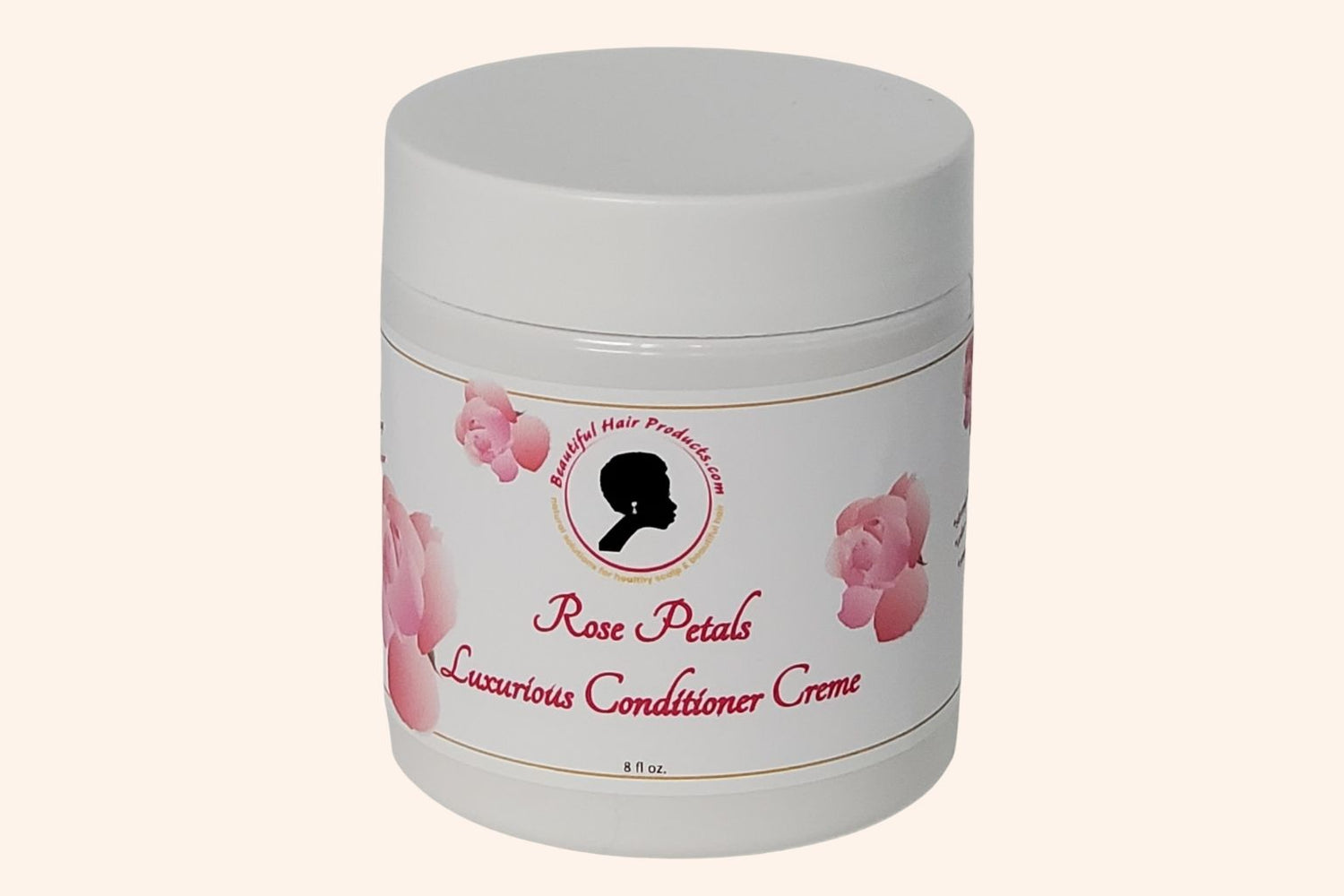 Rose Petals Deep Conditioner 8oz jar with pink and cream label for intensive medium porosity hair treatment