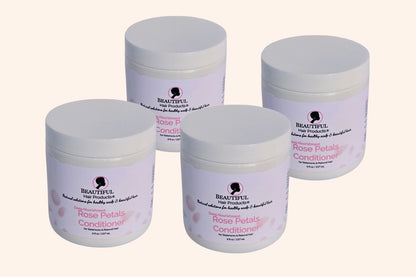 Four jars of Rose Petals Deep Conditioner for Sisterlocks and medium porosity hair