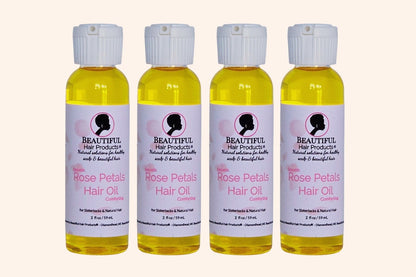 Four bottles of Rose Petals Hair Oil for Sisterlocks and medium porosity hair