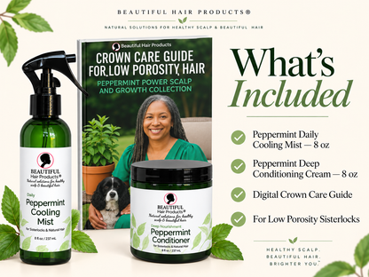 What's included in the Peppermint Power Discovery Kit with Peppermint Daily Cooling Mist, Peppermint Deep Conditioning Cream, and low porosity Crown Care Guide.