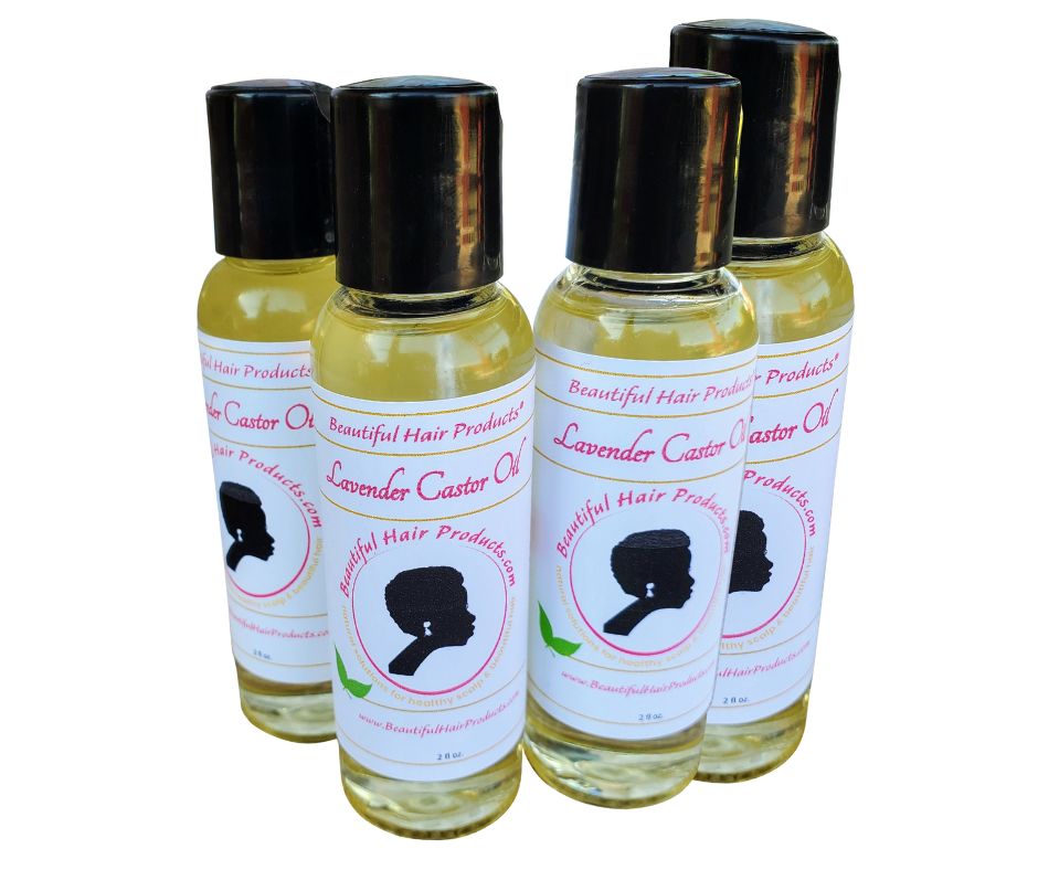 hair oil - lavender castor oil -2 oz.  pack of 4