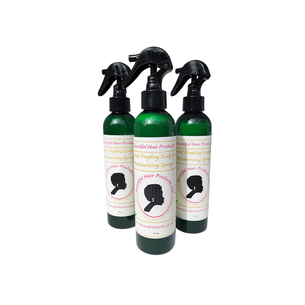 Three bottles of Peppermint Daily Cooling Mist for Sisterlocks, 8oz spray bundle pack
